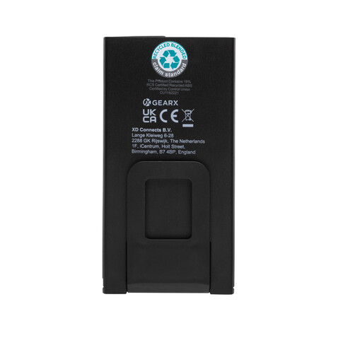 Gear X USB-Taschenlampe aus RCS rKunststoff mit 260 Lumen grau, schwarz bedrucken, Art.-Nr. P513.242