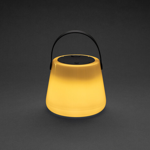 SolarGlow Außenleuchte aus RCS rec. Kunststoff mit USB-Lampe weiß bedrucken, Art.-Nr. P513.473