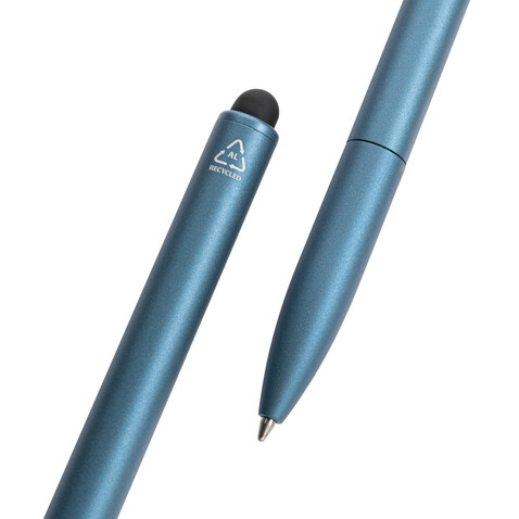 Kymi Stift mit Stylus aus RCS recyceltem Aluminum Königsblau bedrucken, Art.-Nr. P611.235 Kymi Stift mit Stylus aus RCS recyceltem Aluminum Königsblau bedrucken, Art.-Nr. P611.235