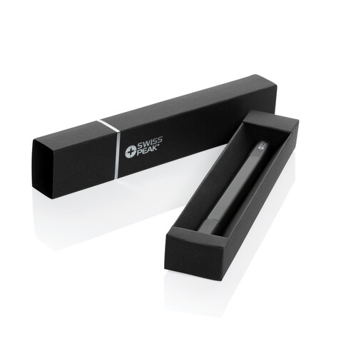 Swiss Peak Storm Dual-Tip-Pen aus RCS recyceltem Aluminum schwarz bedrucken, Art.-Nr. P611.251