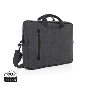 Laluka AWARE™ 15.4&amp;quot; Laptop-Tasche aus recycelter Baumwolle anthrazit bedrucken, Art.-Nr. P732.119