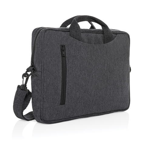 Laluka AWARE™ 15.4" Laptop-Tasche aus recycelter Baumwolle anthrazit bedrucken, Art.-Nr. P732.119 Laluka AWARE™ 15.4" Laptop-Tasche aus recycelter Baumwolle anthrazit bedrucken, Art.-Nr. P732.119