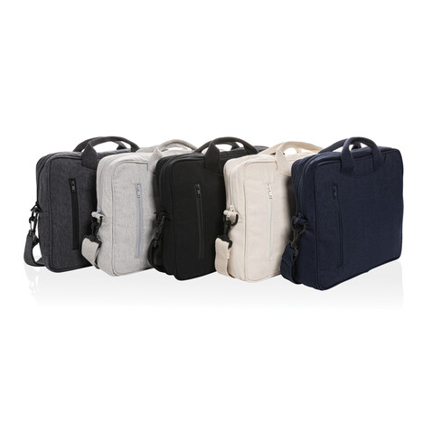 Laluka AWARE™ 15.4" Laptop-Tasche aus recycelter Baumwolle anthrazit bedrucken, Art.-Nr. P732.119 Laluka AWARE™ 15.4" Laptop-Tasche aus recycelter Baumwolle anthrazit bedrucken, Art.-Nr. P732.119