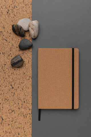 Stoneleaf A5 Notizbuch aus Kork und Steinpapier braun bedrucken, Art.-Nr. P774.589