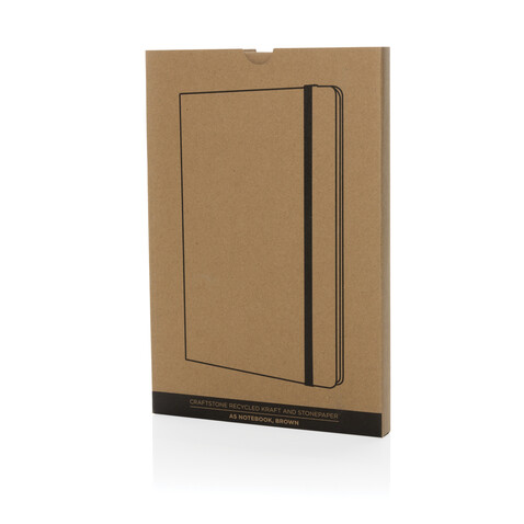 Craftstone A5 Notizbuch aus recycelt. Kraft- und Steinpapier braun bedrucken, Art.-Nr. P774.597 Craftstone A5 Notizbuch aus recycelt. Kraft- und Steinpapier braun bedrucken, Art.-Nr. P774.597