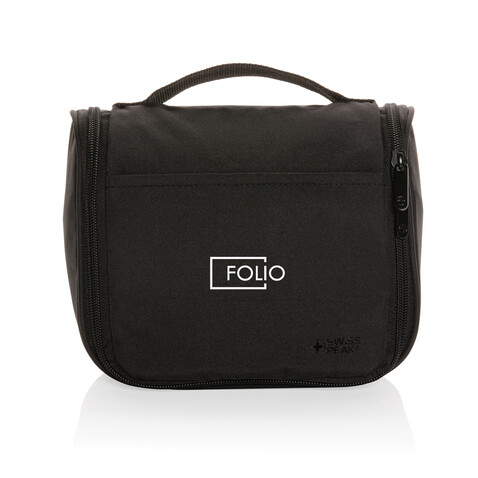 Swiss Peak Lohan AWARE™ Kosmetiktasche schwarz bedrucken, Art.-Nr. P820.851 Swiss Peak Lohan AWARE™ Kosmetiktasche schwarz bedrucken, Art.-Nr. P820.851
