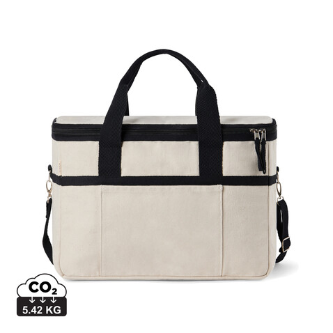 VINGA Volonne AWARE™ Kühlkorb aus recyceltem Canvas off white, schwarz bedrucken, Art.-Nr. V422103 VINGA Volonne AWARE™ Kühlkorb aus recyceltem Canvas off white, schwarz bedrucken, Art.-Nr. V422103