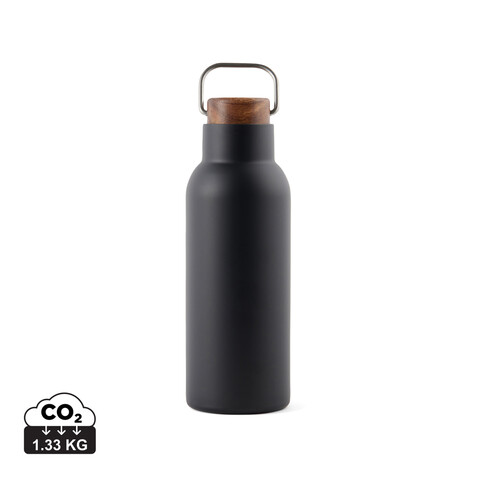 VINGA Ciro RCS recycelte Vakuumflasche 580ml schwarz bedrucken, Art.-Nr. V430021 VINGA Ciro RCS recycelte Vakuumflasche 580ml schwarz bedrucken, Art.-Nr. V430021