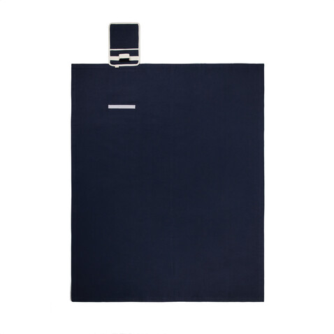 VINGA Volonne AWARE™ Picknickdecke aus recyceltem Canvas blau, off white bedrucken, Art.-Nr. V459115