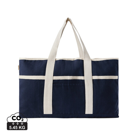 VINGA Volonne AWARE™ Strandtasche aus recyceltem Canvas blau, off white bedrucken, Art.-Nr. V762035 VINGA Volonne AWARE™ Strandtasche aus recyceltem Canvas blau, off white bedrucken, Art.-Nr. V762035