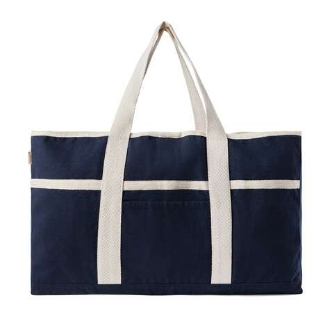 VINGA Volonne AWARE™ Strandtasche aus recyceltem Canvas blau, off white bedrucken, Art.-Nr. V762035 VINGA Volonne AWARE™ Strandtasche aus recyceltem Canvas blau, off white bedrucken, Art.-Nr. V762035