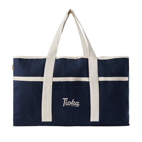 VINGA Volonne AWARE™ Strandtasche aus recyceltem Canvas blau, off white bedrucken, Art.-Nr. V762035 VINGA Volonne AWARE™ Strandtasche aus recyceltem Canvas blau, off white bedrucken, Art.-Nr. V762035