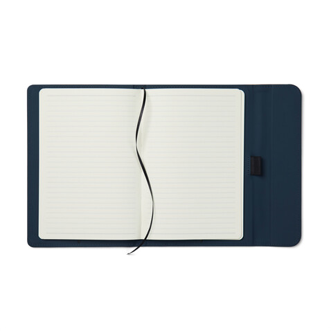 VINGA Baltimore GRS-zertifiziertes Papier &amp; PU-Notizbuch navy blau bedrucken, Art.-Nr. V773105