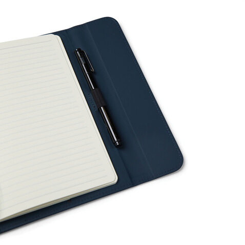 VINGA Baltimore GRS-zertifiziertes Papier &amp; PU-Notizbuch navy blau bedrucken, Art.-Nr. V773105