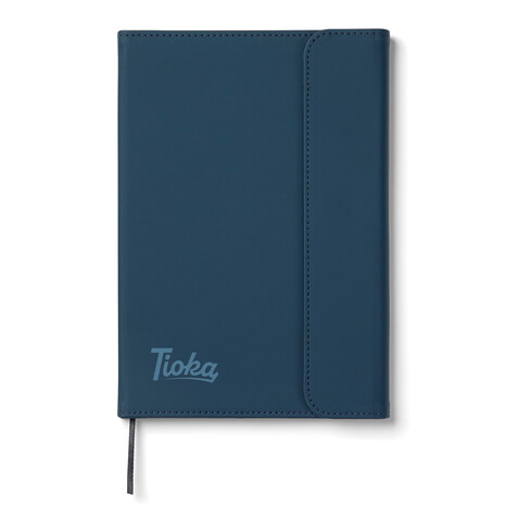 VINGA Baltimore GRS-zertifiziertes Papier &amp; PU-Notizbuch navy blau bedrucken, Art.-Nr. V773105