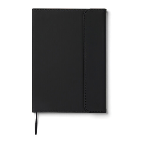 VINGA Baltimore GRS-zertifiziertes Papier &amp; PU-Notizbuch schwarz bedrucken, Art.-Nr. V773101