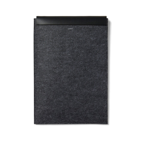 VINGA Albon 15" Laptop-Seeve aus GRS recyceltem Filz schwarz bedrucken, Art.-Nr. V788101
