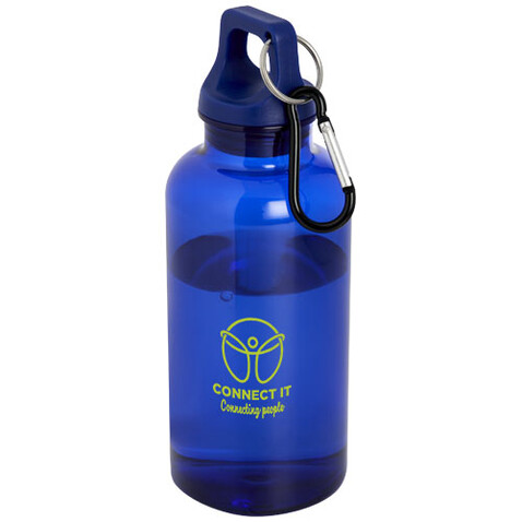 Oregon 400 ml RCS-zertifizierte Trinkflasche aus recyceltem Kunststoff mit Karabiner, blau bedrucken, Art.-Nr. 10077852