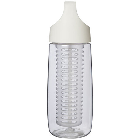 HydroFruit 700 ml Sportflasche aus recyceltem Kunststoff mit Klappdeckel und Trinkhalm, transparent weiss bedrucken, Art.-Nr. 10078401 HydroFruit 700 ml Sportflasche aus recyceltem Kunststoff mit Klappdeckel und Trinkhalm, transparent weiss bedrucken, Art.-Nr. 10078401