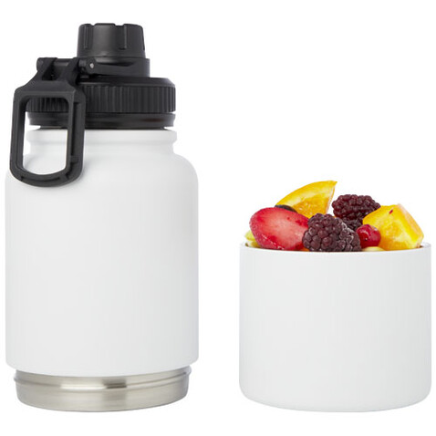 Dupeca 840 ml RCS-zertifizierte Isolierflasche aus Edelstahl, weiss bedrucken, Art.-Nr. 10078701 Dupeca 840 ml RCS-zertifizierte Isolierflasche aus Edelstahl, weiss bedrucken, Art.-Nr. 10078701