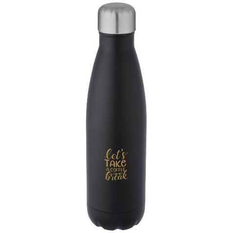 Cove 500 ml RCS-zertifizierte vakuumisolierte Edelstahlflasche, schwarz bedrucken, Art.-Nr. 10079090 Cove 500 ml RCS-zertifizierte vakuumisolierte Edelstahlflasche, schwarz bedrucken, Art.-Nr. 10079090