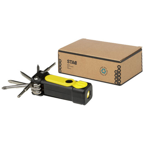 Octo 8-in-1 Schraubenzieher-Set aus recyceltem RCS Kunststoff mit Taschenlampe, gelb bedrucken, Art.-Nr. 10456911 Octo 8-in-1 Schraubenzieher-Set aus recyceltem RCS Kunststoff mit Taschenlampe, gelb bedrucken, Art.-Nr. 10456911