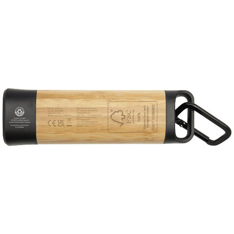 Kuma Taschenlampe aus Bambus und recyceltem RCS Kunststoff mit Karabinerhaken, natur bedrucken, Art.-Nr. 10457006 Kuma Taschenlampe aus Bambus und recyceltem RCS Kunststoff mit Karabinerhaken, natur bedrucken, Art.-Nr. 10457006
