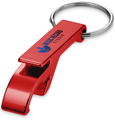 Tao Schlüsselanhänger mit Flaschen- und Dosenöffner aus recyceltem RCS Aluminium, rot bedrucken, Art.-Nr. 10457121 Tao Schlüsselanhänger mit Flaschen- und Dosenöffner aus recyceltem RCS Aluminium, rot bedrucken, Art.-Nr. 10457121