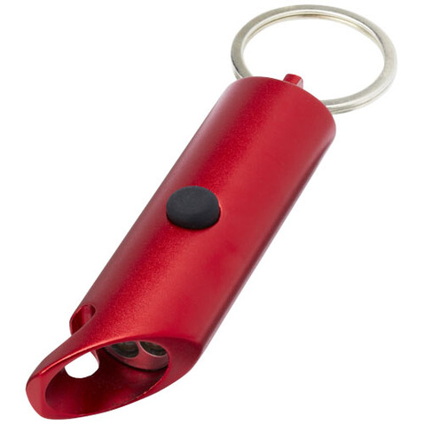 Flare IPX-LED-Lampe und Flaschenöffner aus recyceltem Aluminium mit Schlüsselanhänger, rot bedrucken, Art.-Nr. 10457421 Flare IPX-LED-Lampe und Flaschenöffner aus recyceltem Aluminium mit Schlüsselanhänger, rot bedrucken, Art.-Nr. 10457421