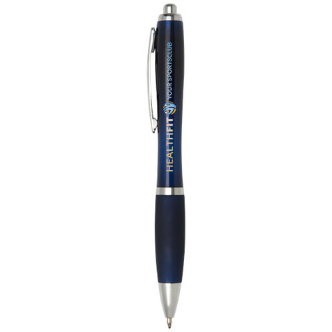 Nash Kugelschreiber mit farbigem Schaft und Griff (schwarze Mine), indigoblau bedrucken, Art.-Nr. 10639955