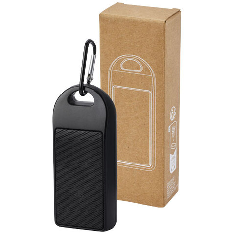 Omni 3 W IPX4 Bluetooth®-Lautsprecher aus recyceltem RCS Kunststoff, schwarz bedrucken, Art.-Nr. 12433390 Omni 3 W IPX4 Bluetooth®-Lautsprecher aus recyceltem RCS Kunststoff, schwarz bedrucken, Art.-Nr. 12433390