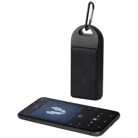 Omni 3 W IPX4 Bluetooth®-Lautsprecher aus recyceltem RCS Kunststoff, schwarz bedrucken, Art.-Nr. 12433390 Omni 3 W IPX4 Bluetooth®-Lautsprecher aus recyceltem RCS Kunststoff, schwarz bedrucken, Art.-Nr. 12433390