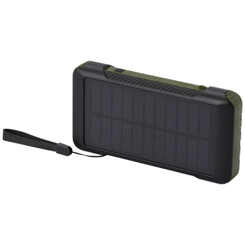 Soldy 10.000 mAh Solardynamo-Powerbank aus recyceltem GRS Kunststoff, armeegrün bedrucken, Art.-Nr. 12434664 Soldy 10.000 mAh Solardynamo-Powerbank aus recyceltem GRS Kunststoff, armeegrün bedrucken, Art.-Nr. 12434664