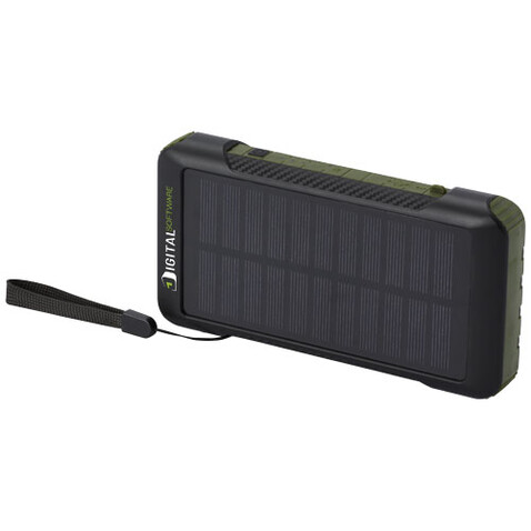 Soldy 10.000 mAh Solardynamo-Powerbank aus recyceltem GRS Kunststoff, armeegrün bedrucken, Art.-Nr. 12434664 Soldy 10.000 mAh Solardynamo-Powerbank aus recyceltem GRS Kunststoff, armeegrün bedrucken, Art.-Nr. 12434664