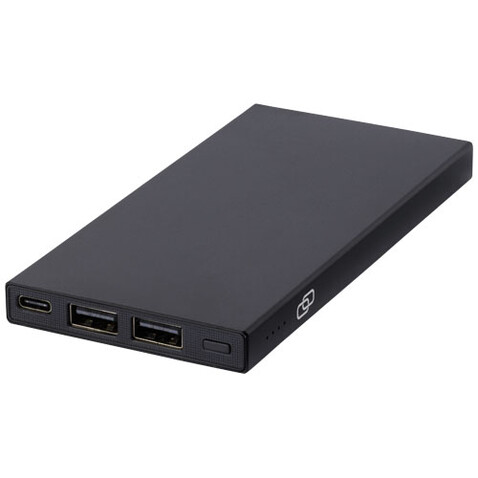 Connect 5000 mAh Powerbank aus recyceltem Aluminium, schwarz bedrucken, Art.-Nr. 12434990 Connect 5000 mAh Powerbank aus recyceltem Aluminium, schwarz bedrucken, Art.-Nr. 12434990