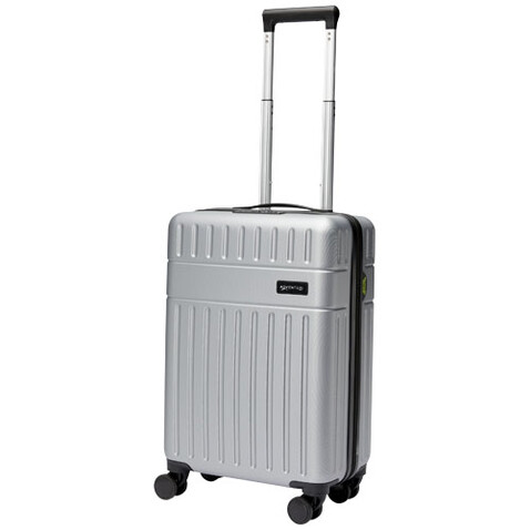 Rover 20" Kabinentrolley GRS Recycelt 40 L, silber bedrucken, Art.-Nr. 13004981