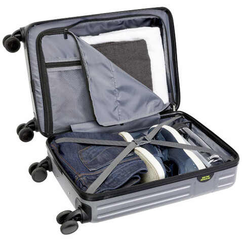 Rover 20" Kabinentrolley GRS Recycelt 40 L, silber bedrucken, Art.-Nr. 13004981