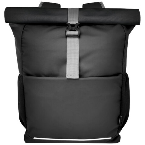 Aqua 15" wasserabweisende Fahrradtasche aus GRS Recyclingmaterial 20 L, schwarz bedrucken, Art.-Nr. 13005090 Aqua 15" wasserabweisende Fahrradtasche aus GRS Recyclingmaterial 20 L, schwarz bedrucken, Art.-Nr. 13005090