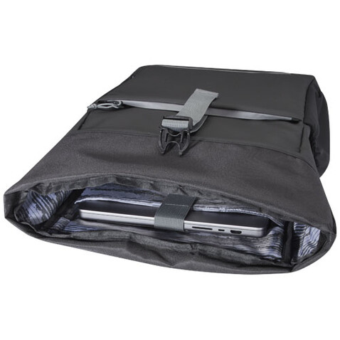 Aqua 15" wasserabweisende Fahrradtasche aus GRS Recyclingmaterial 20 L, schwarz bedrucken, Art.-Nr. 13005090 Aqua 15" wasserabweisende Fahrradtasche aus GRS Recyclingmaterial 20 L, schwarz bedrucken, Art.-Nr. 13005090