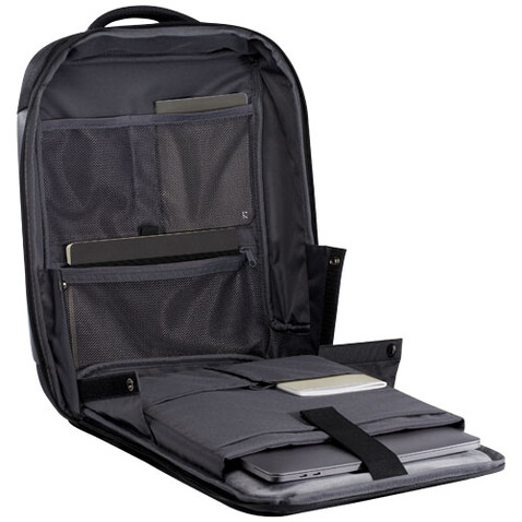Expedition Pro 15,6" kompakter Laptop-Rucksack GRS Recyclingmaterial 12 L, schwarz bedrucken, Art.-Nr. 13005590