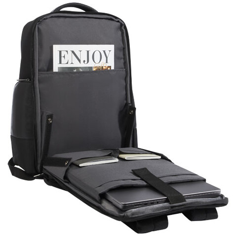 Expedition Pro 15,6" Laptop-Rucksack aus GRS Recyclingmaterial 25 L, schwarz bedrucken, Art.-Nr. 13005690