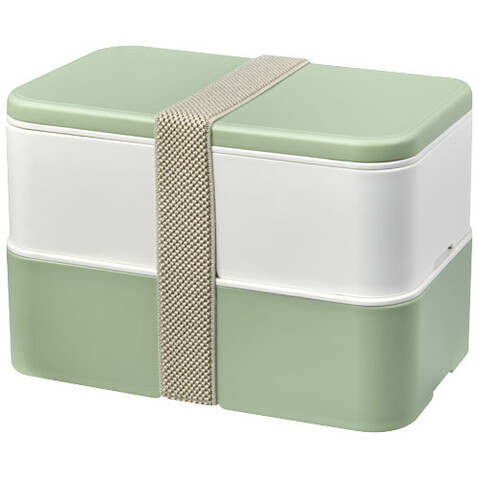 MIYO Renew Doppel-Lunchbox, elfenbeinweiß, seaglass green, kieselgrau bedrucken, Art.-Nr. 21018202 MIYO Renew Doppel-Lunchbox, elfenbeinweiß, seaglass green, kieselgrau bedrucken, Art.-Nr. 21018202