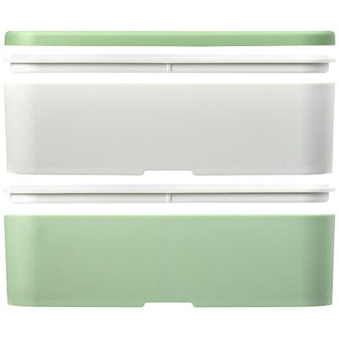 MIYO Renew Doppel-Lunchbox, elfenbeinweiß, seaglass green, kieselgrau bedrucken, Art.-Nr. 21018202 MIYO Renew Doppel-Lunchbox, elfenbeinweiß, seaglass green, kieselgrau bedrucken, Art.-Nr. 21018202