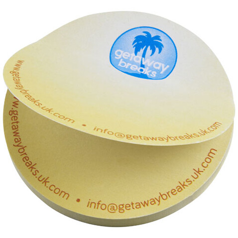 Sticky-Mate® runde recycelte Haftnotizen, weiss bedrucken, Art.-Nr. 21018401 Sticky-Mate® runde recycelte Haftnotizen, weiss bedrucken, Art.-Nr. 21018401