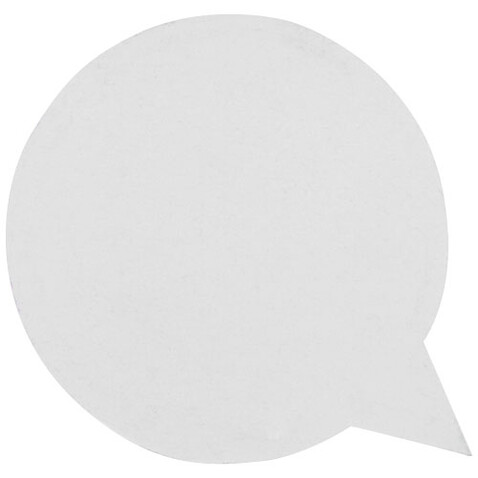 Sticky-Mate® sprechblasenförmige recycelte Haftnotizen, weiss bedrucken, Art.-Nr. 21018601