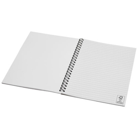 Desk-Mate® A5 recyceltes farbiges Notizbuch mit Spiralbindung, elfenbeinweiß bedrucken, Art.-Nr. 21018702 Desk-Mate® A5 recyceltes farbiges Notizbuch mit Spiralbindung, elfenbeinweiß bedrucken, Art.-Nr. 21018702