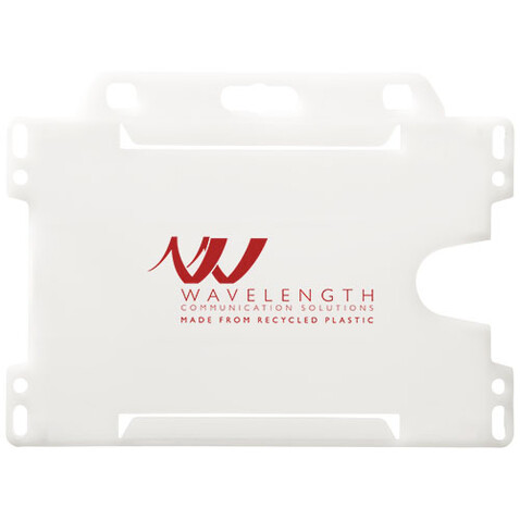 Vega Kartenhalter aus recyceltem Kunststoff, klar mattiert bedrucken, Art.-Nr. 21019301 Vega Kartenhalter aus recyceltem Kunststoff, klar mattiert bedrucken, Art.-Nr. 21019301