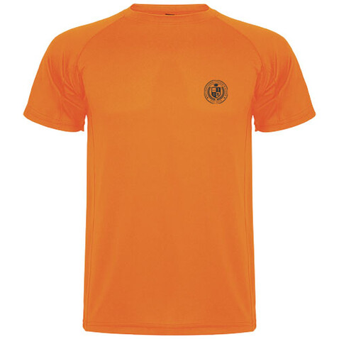 Montecarlo Sport T-Shirt für Kinder, Fluor Orange bedrucken, Art.-Nr. K04253LM