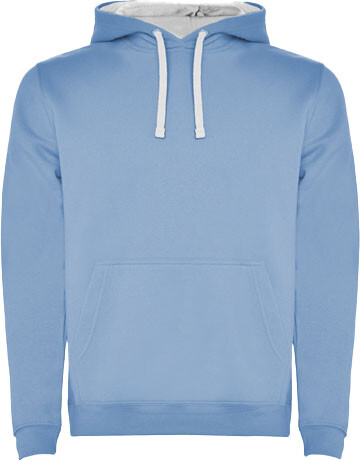 Urban Kapuzenpullover für Kinder, himmelblau, weiss bedrucken, Art.-Nr. K10678DG