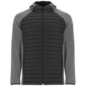 Minsk Hybrid Thermojacke Unisex, schwarz, heather schwarz bedrucken, Art.-Nr. R11208M1